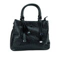 Women's Woven Leather Handbag – Elegant Top Handle Bag