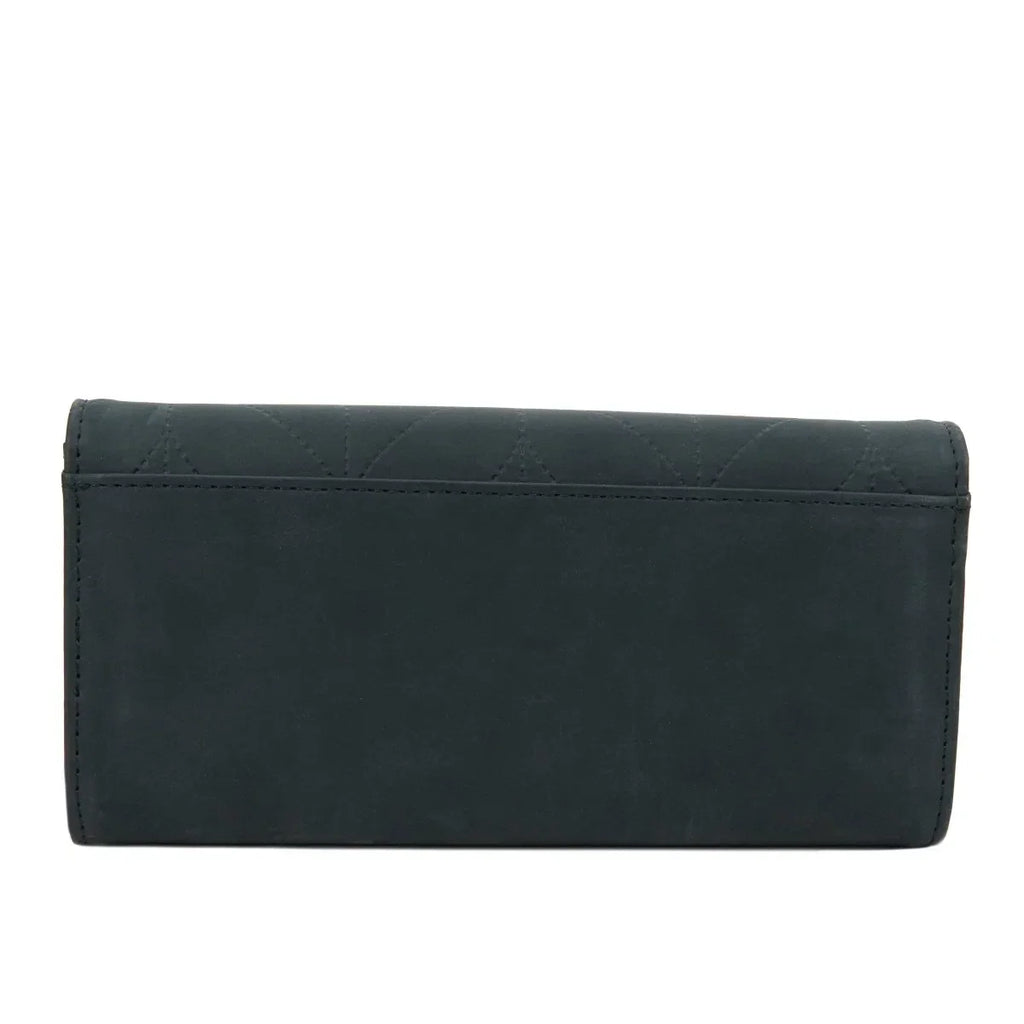 Women's Quilted Long Wallet – Elegant Trifold Clutch Purse with Card Slots